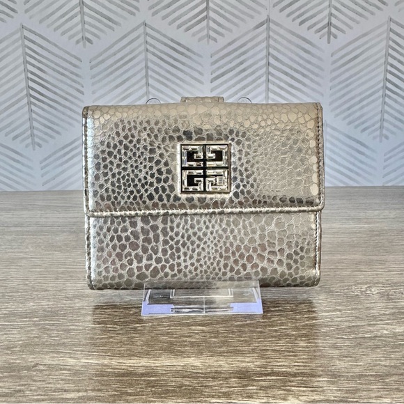 Givenchy Metallic Silver Card Holder Wallet - Picture 1 of 6